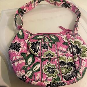 Vera Bradley Pink and Green Floral Shoulder Bag